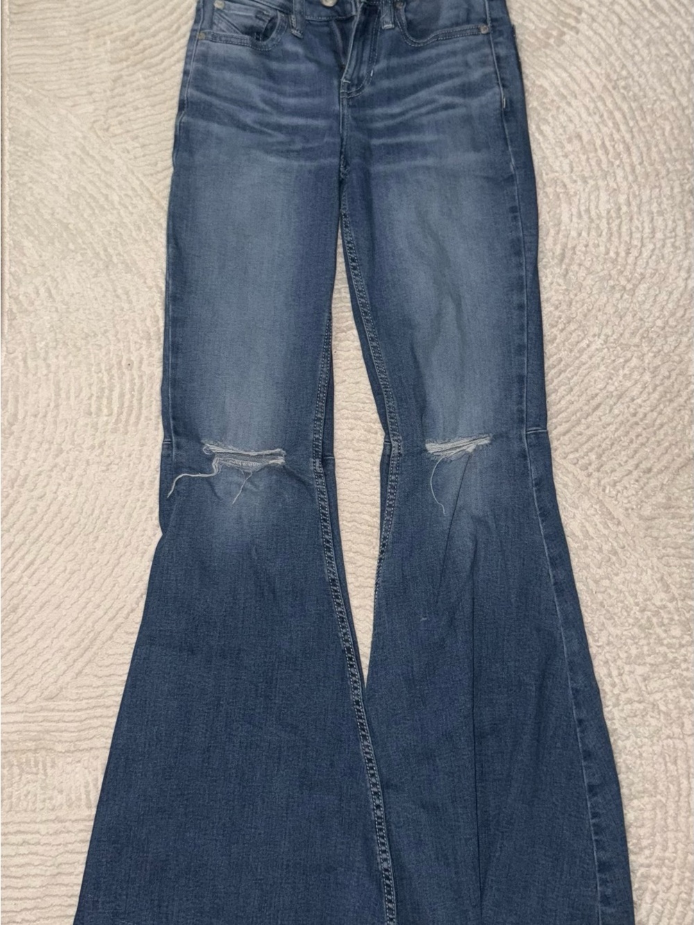 Shyanne Dark Blue Distressed Flare Jeans